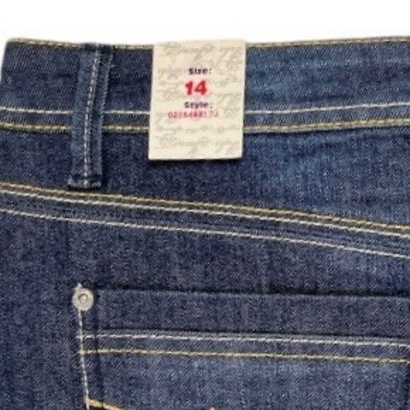 Suko Jeans A-Line Pleated Blue Denim Skirt Front and Back Pockets Size 14 - Picture 9 of 15